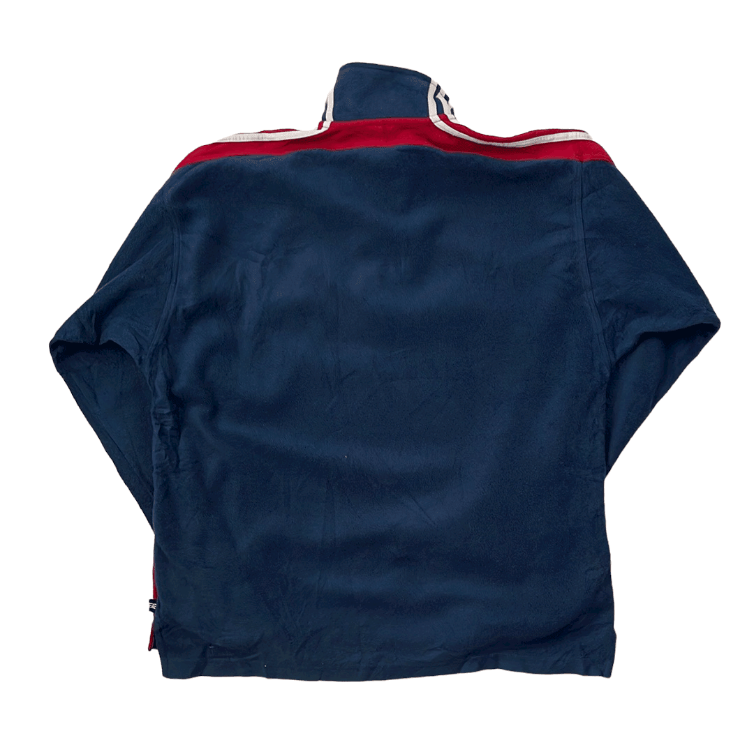 Vintage 90s Blue, Red + White Adidas Quarter Zip Fleece - Extra Large - The Streetwear Studio