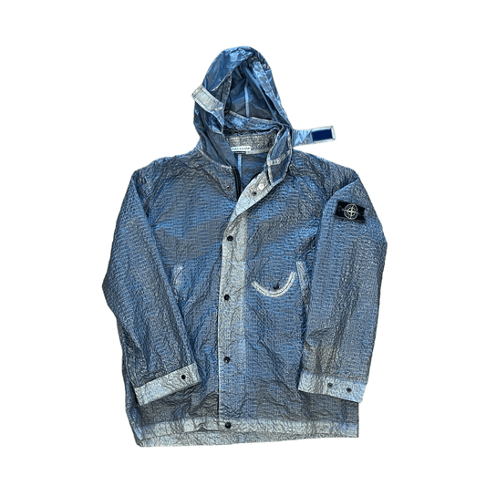 Vintage 90s Blue Stone Island Paper Jacket - Extra Large - The Streetwear Studio