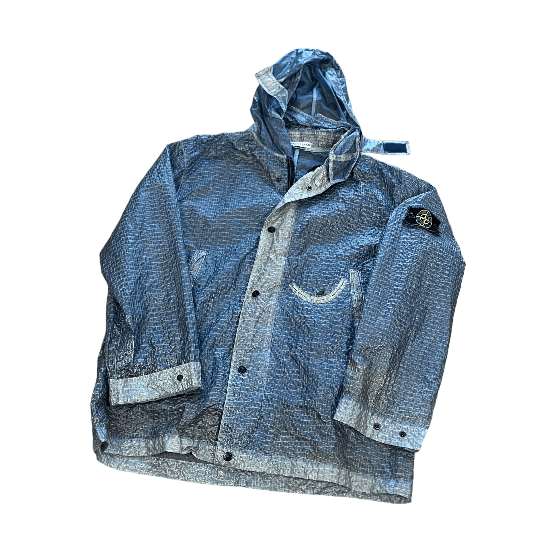 Vintage 90s Blue Stone Island Paper Jacket XL