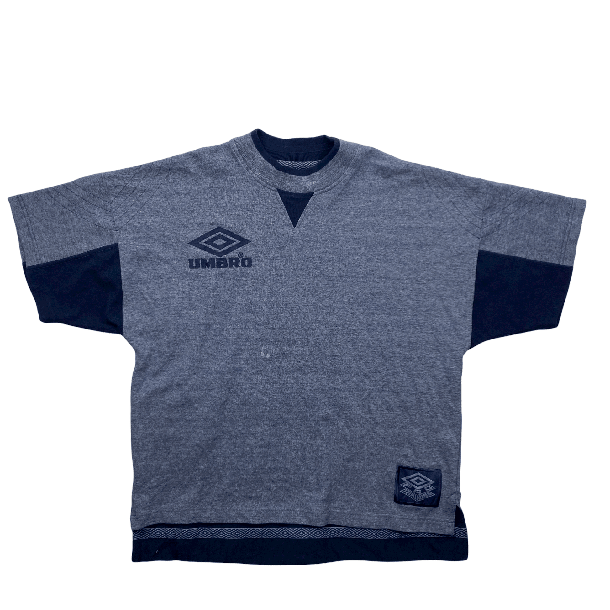 Vintage 90s Blue Umbro Spell-Out Heavy Tee - Large - The Streetwear Studio