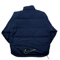 Vintage 90s Blue + Yellow Nike Large Logo Puffer Coat/ Jacket - Large - The Streetwear Studio
