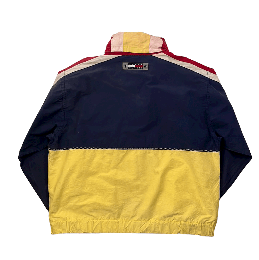 Vintage 90s Blue + Yellow Tommy Hilfiger Sailing Jacket - Medium - The Streetwear Studio