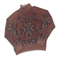 Vintage 90s Brown CP Company Paisley Mock Neck Sweatshirt - Large - The Streetwear Studio