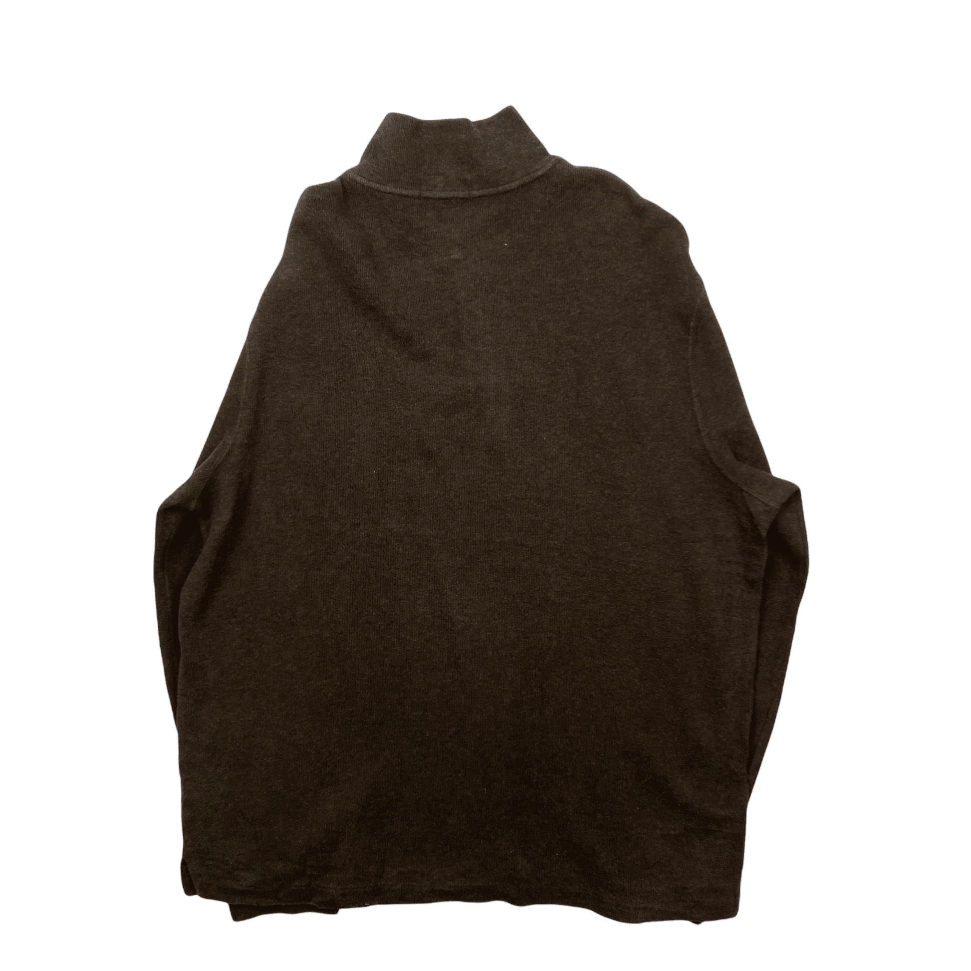 Vintage 90s Brown Polo Ralph Lauren Quarter Zip Sweatshirt - Large - The Streetwear Studio