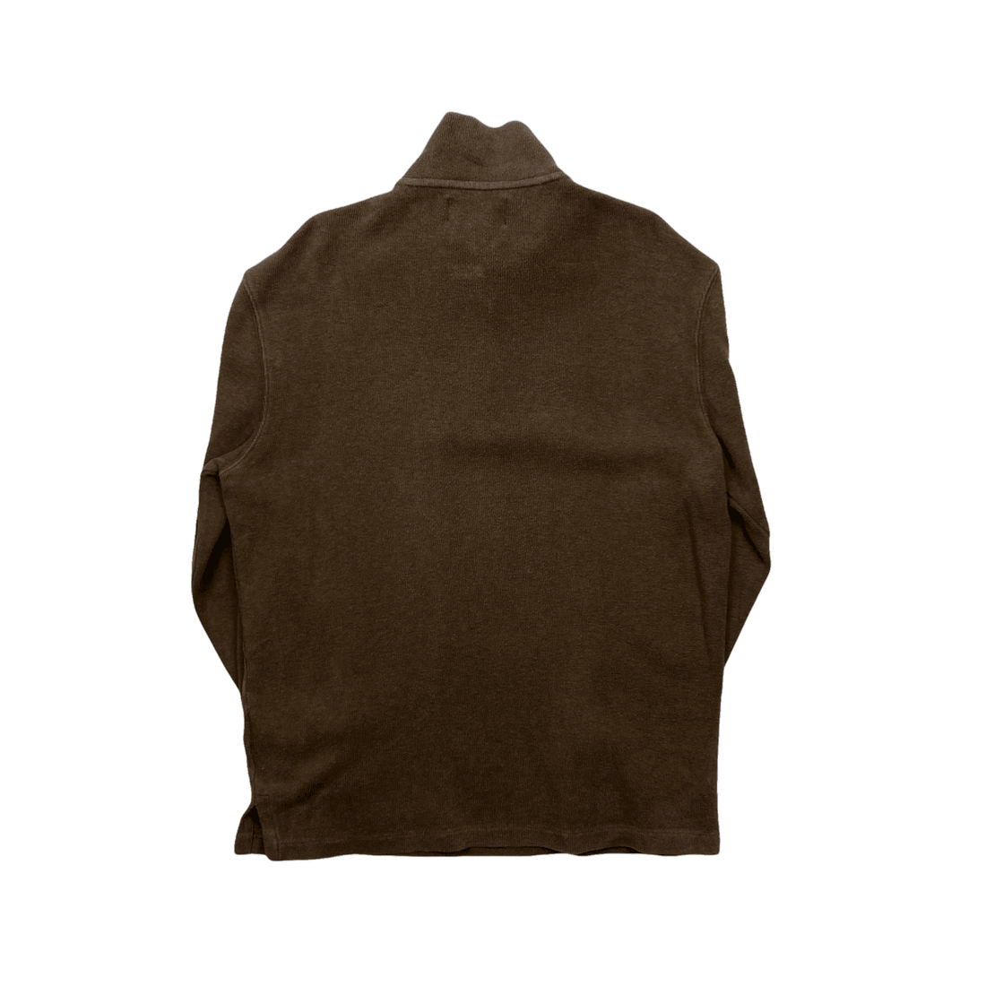 Vintage 90s Brown Polo Ralph Lauren Quarter Zip Sweatshirt - Medium - The Streetwear Studio