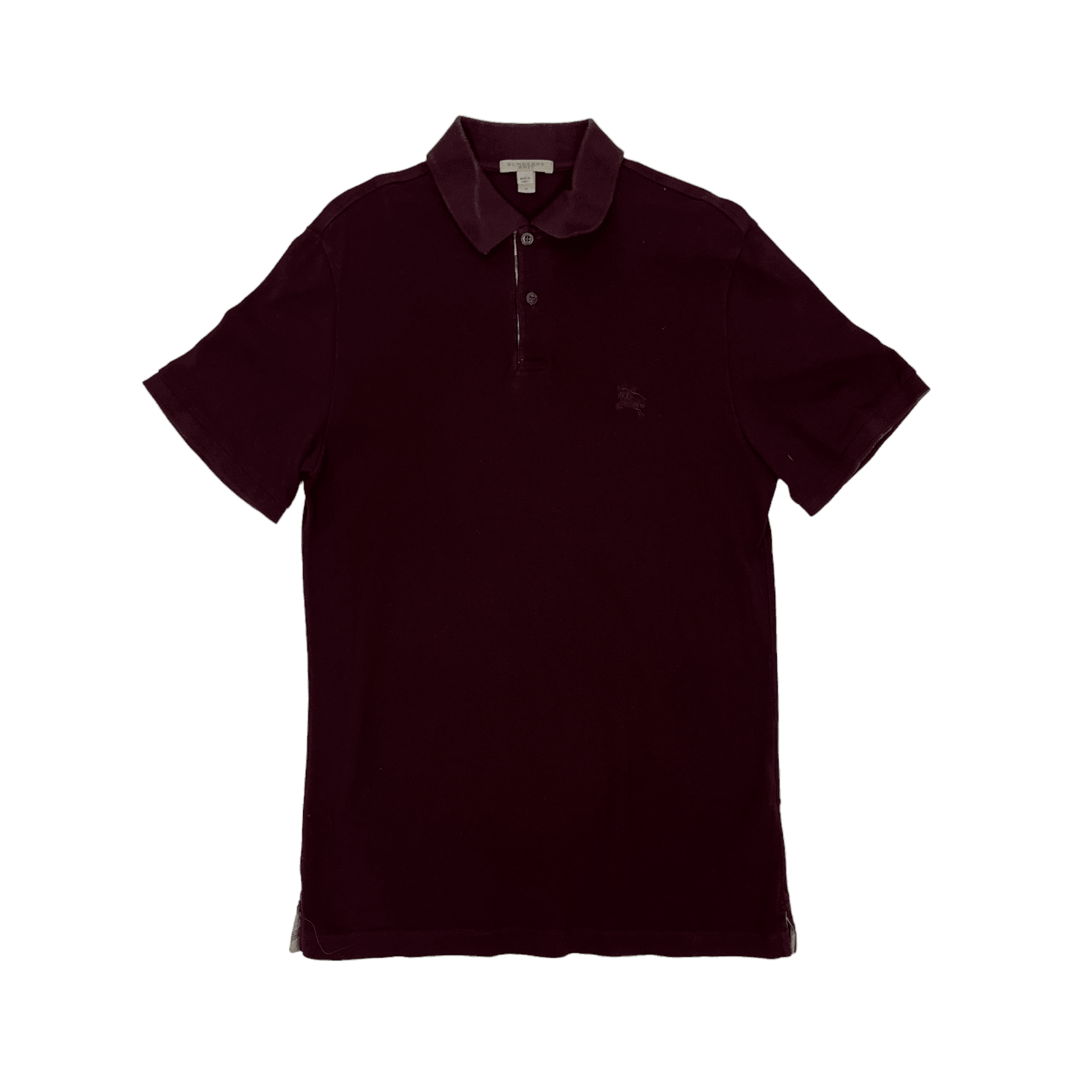 Vintage 90s Burgundy Burberry Polo Shirt Medium
