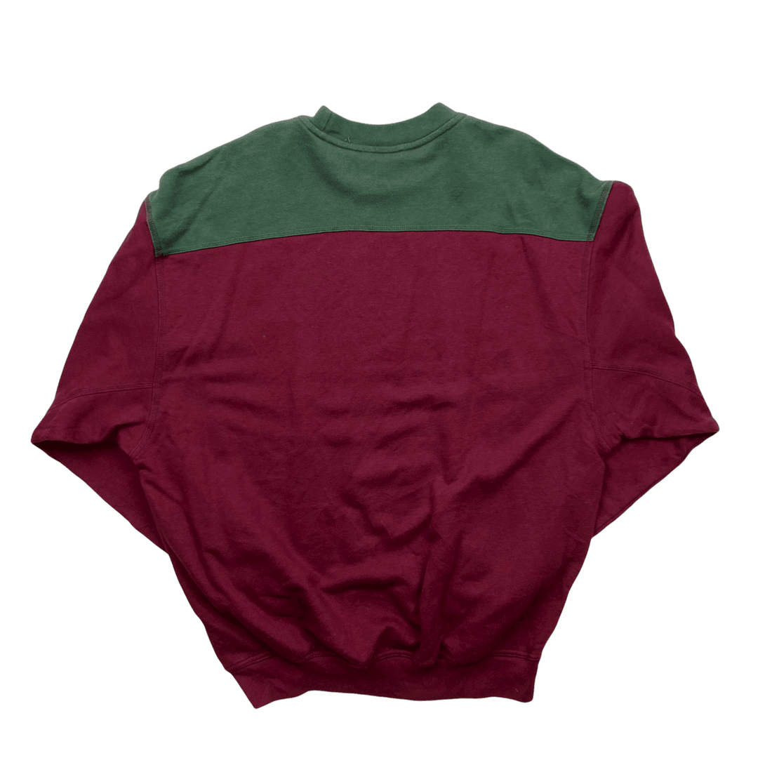 Vintage 90s Burgundy + Green Adidas Spell-Out Sweatshirt - Extra Large - The Streetwear Studio