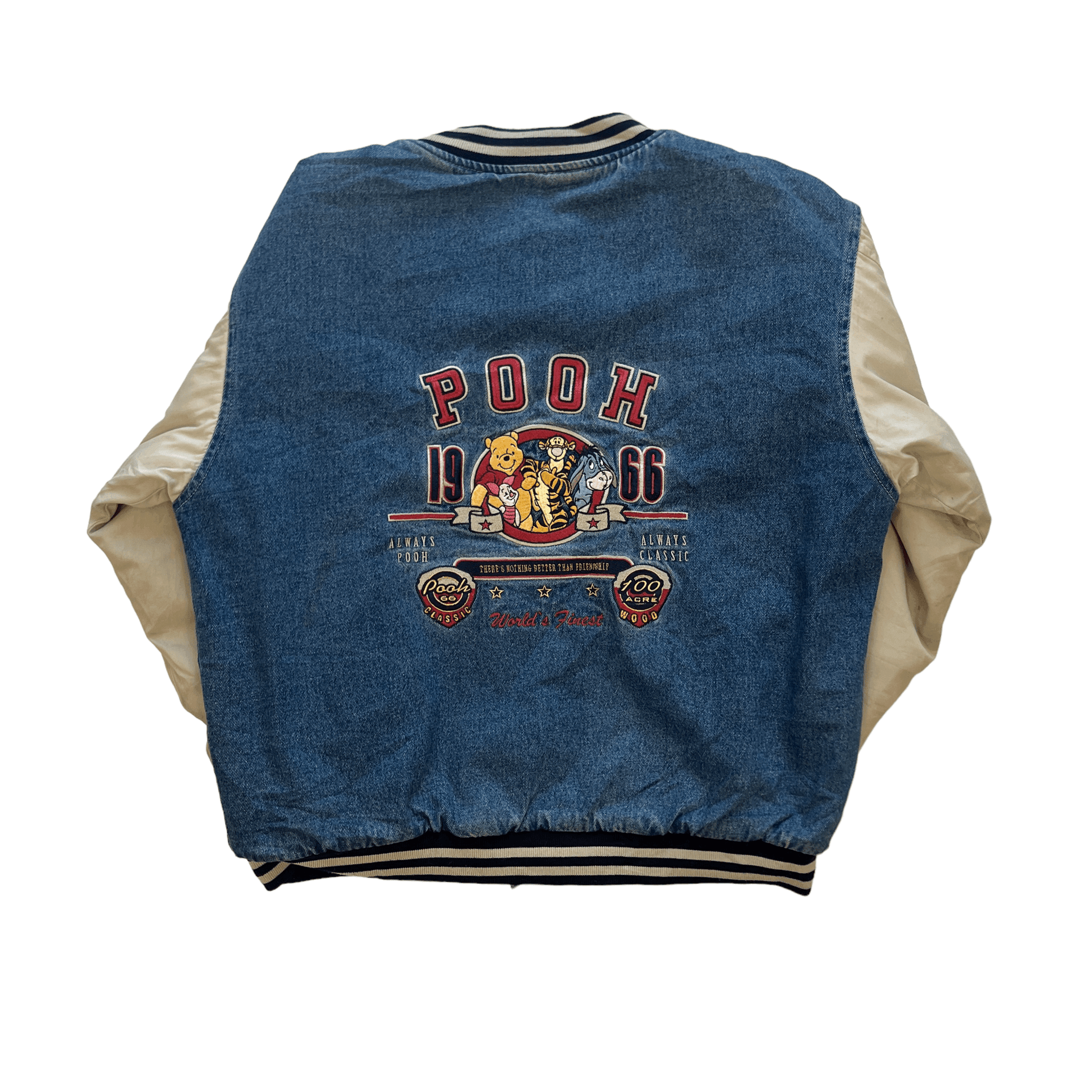 Vintage 90s Denim Blue Disney Varsity Jacket Medium