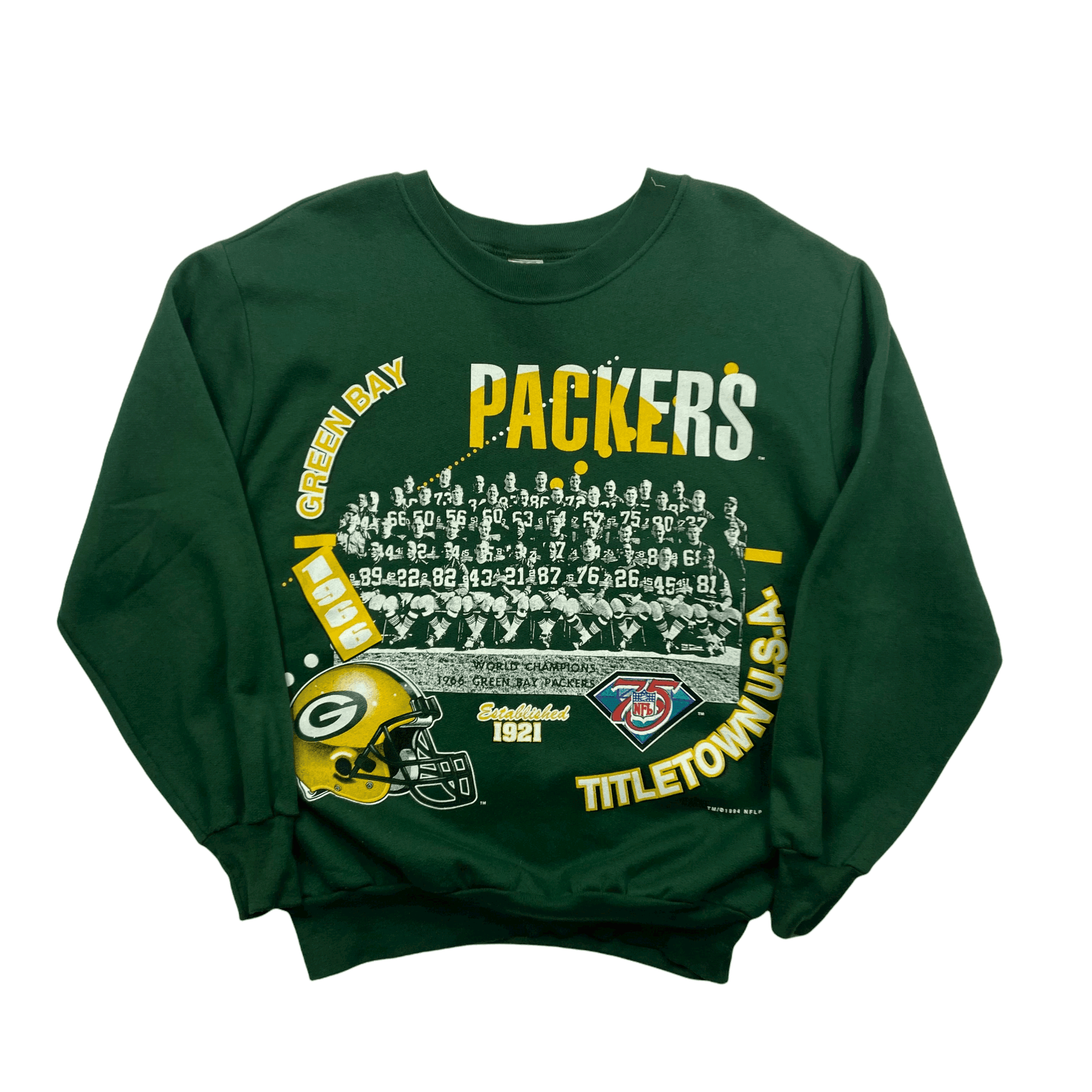 Vintage 90s Green NFL Green Bay Packers Spell Out Sweatshirt L Recommended Size M