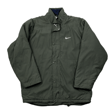 Vintage 90s Green Nike Puffer Coat/ Jacket - Large - The Streetwear Studio