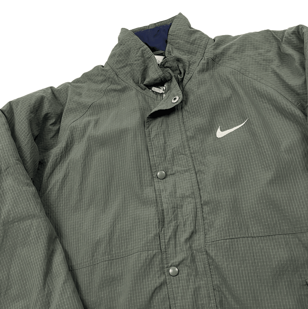 Vintage 90s Green Nike Puffer Coat/ Jacket - Large - The Streetwear Studio