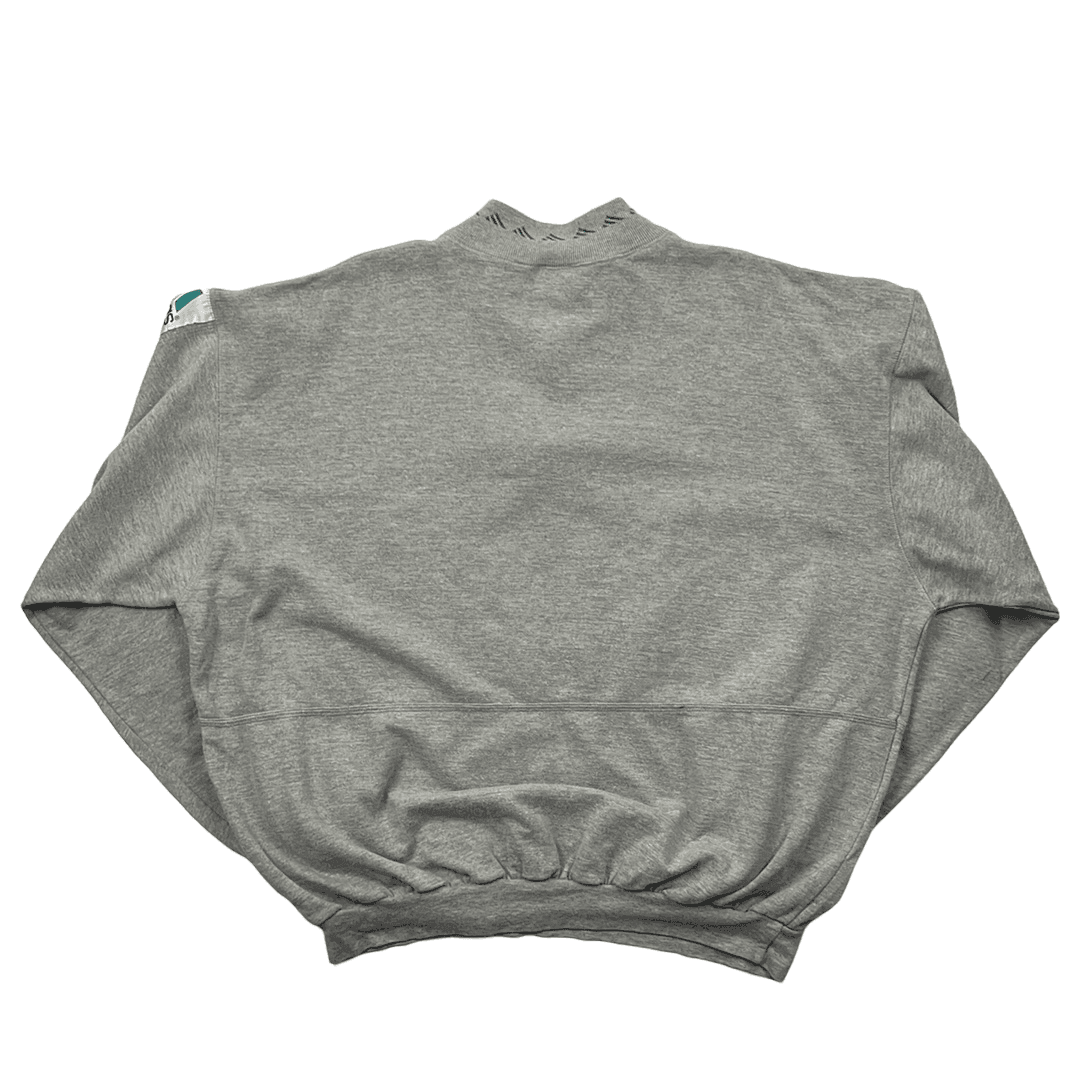 Vintage 90s Grey Adidas Equipment Quarter Zip Sweatshirt - Extra Large - The Streetwear Studio