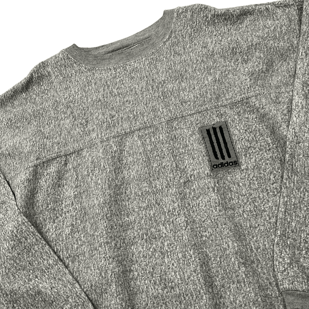 Vintage 90s Grey Adidas Fleece Sweatshirt - Extra Large - The Streetwear Studio
