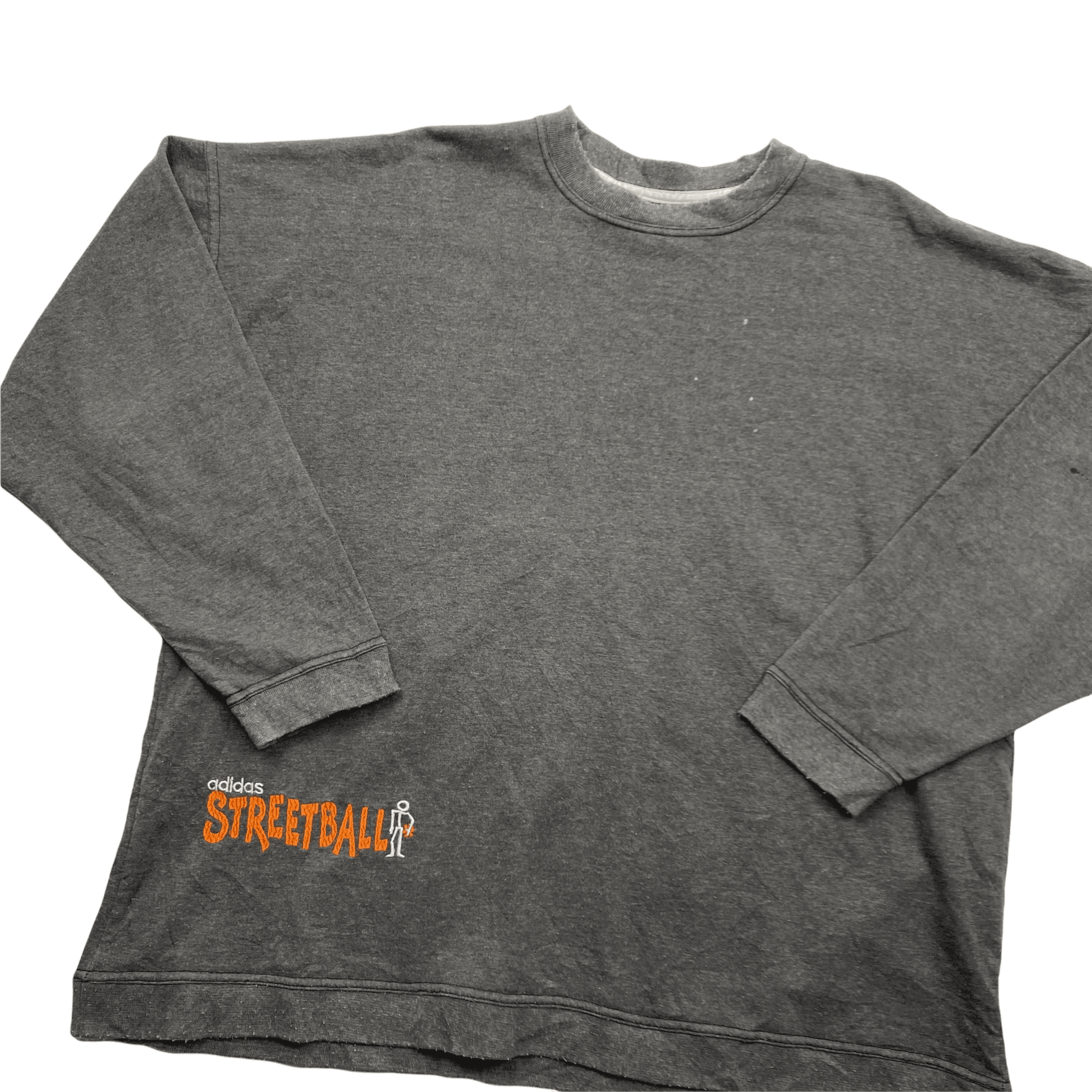 Vintage 90s Grey Adidas Streetball Sweatshirt - Medium - The Streetwear Studio