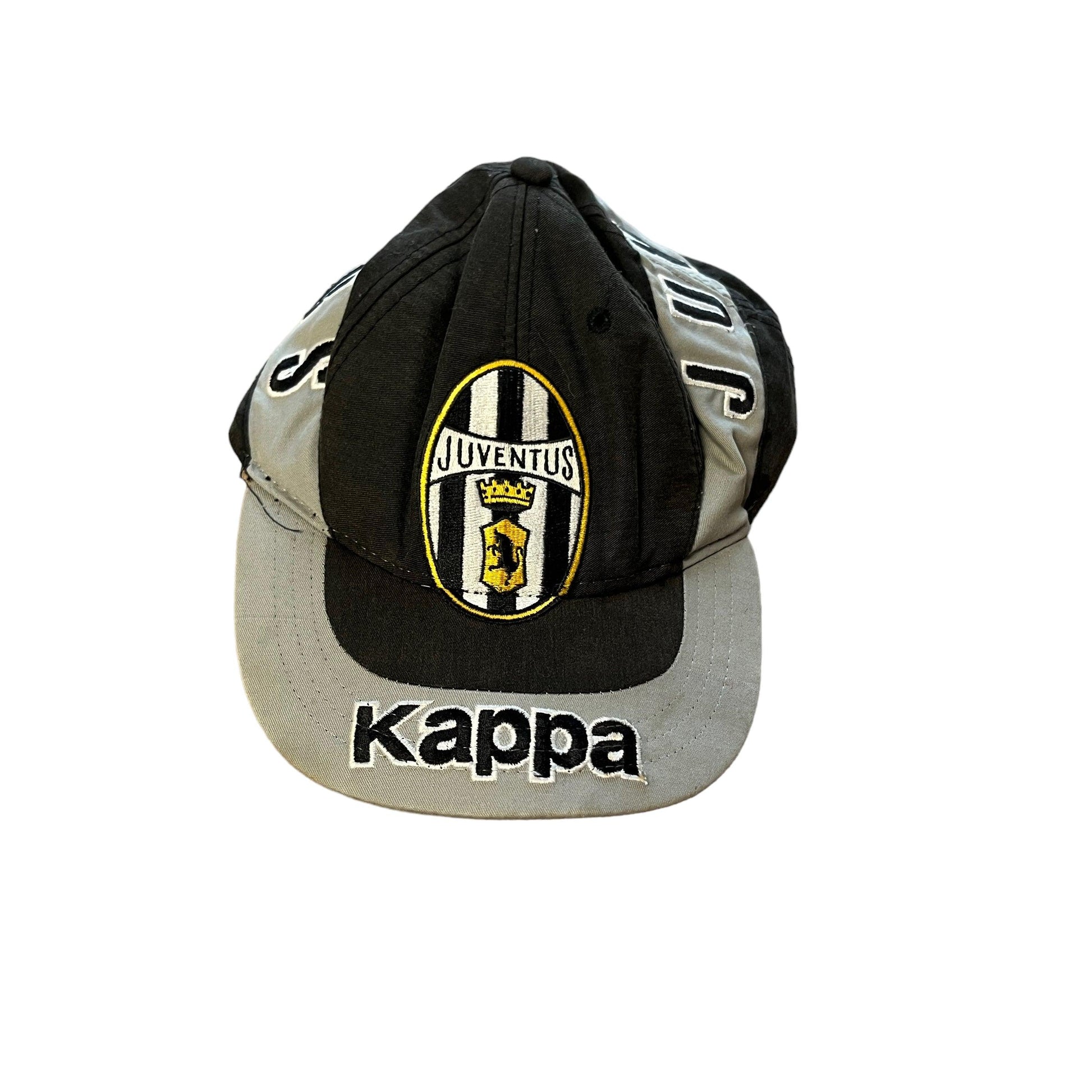 Vintage 90s Grey + Black Kappa Juventus Football Cap - The Streetwear Studio