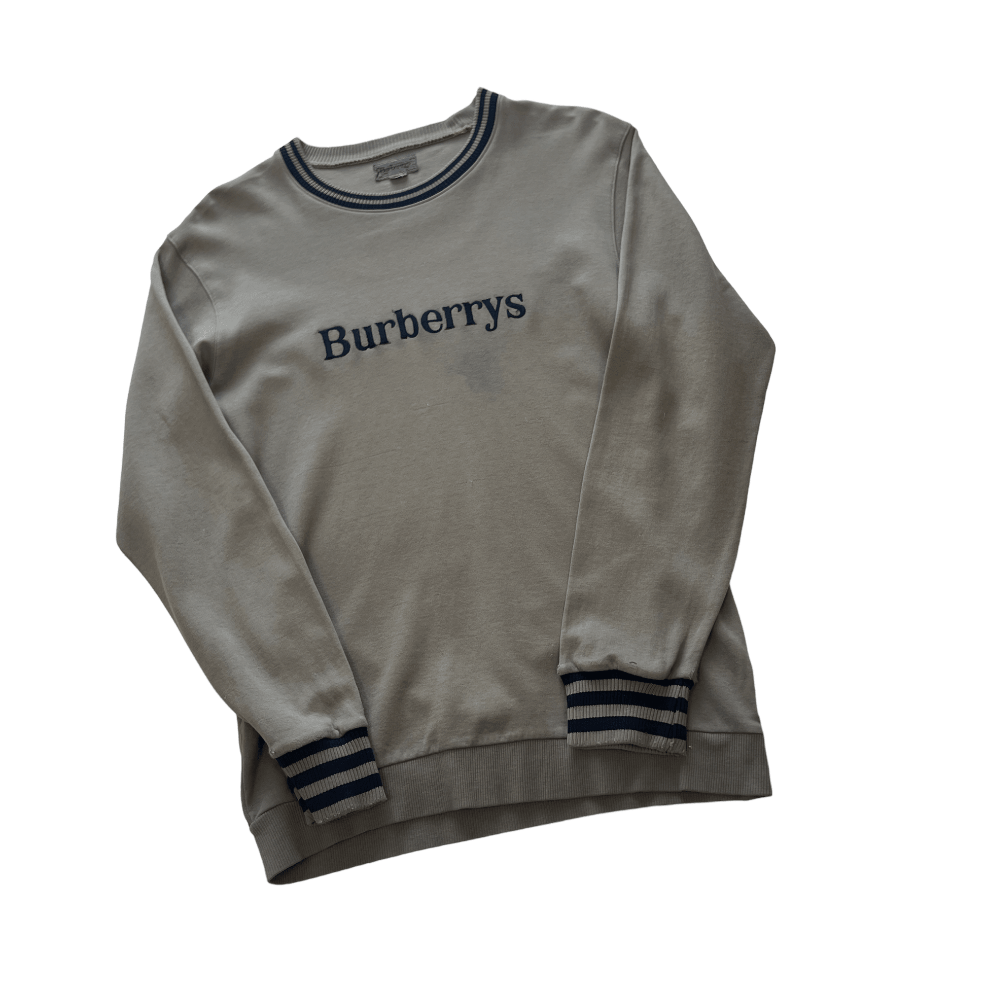 Vintage 90s Grey Burberry Spell Out Sweatshirt Small