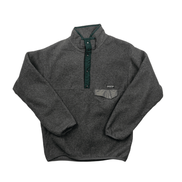 Vintage 90s Grey + Green Patagonia Synchilla Fleece - Medium - The Streetwear Studio
