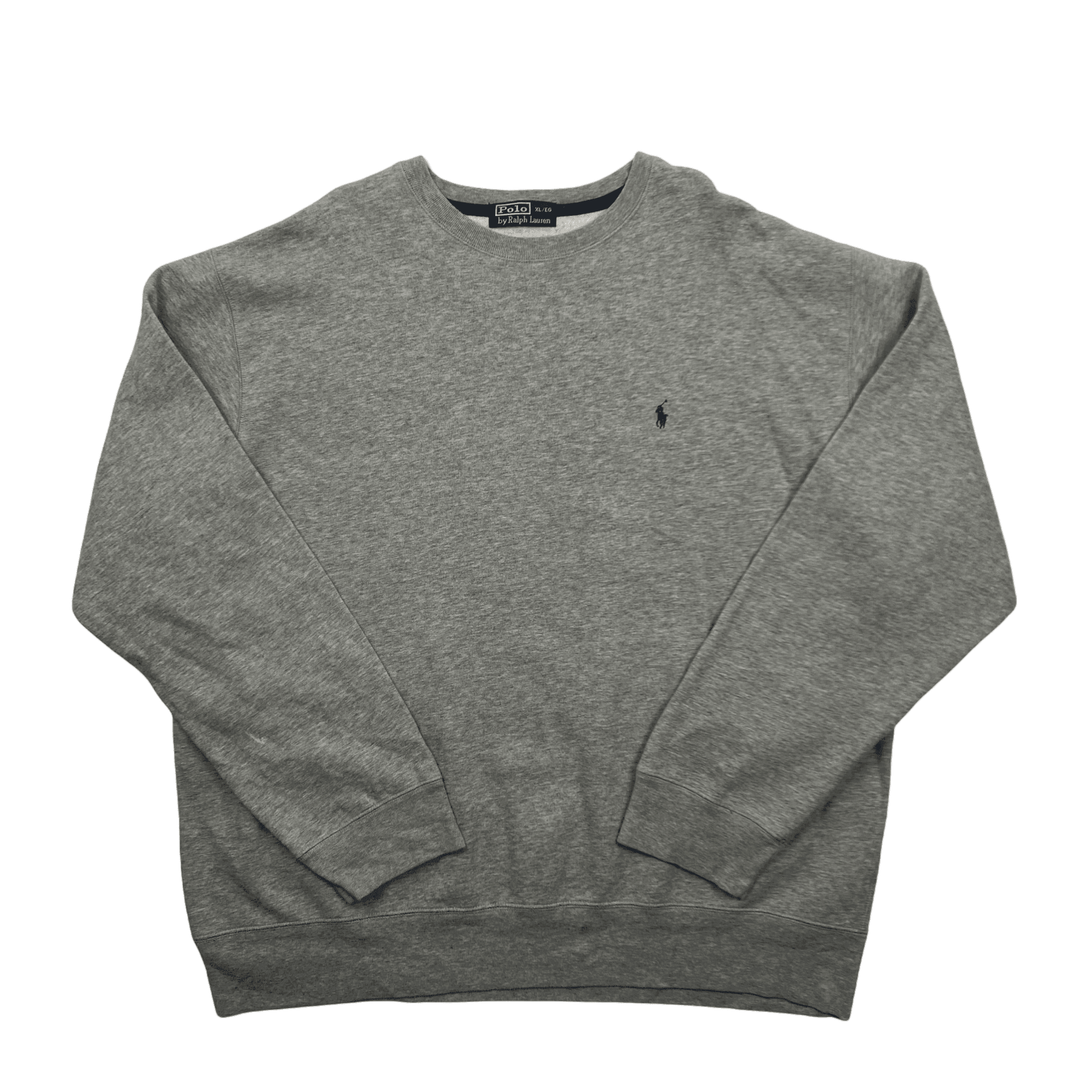 Vintage 90s Grey Polo Ralph Lauren Sweatshirt - Extra Large - The Streetwear Studio
