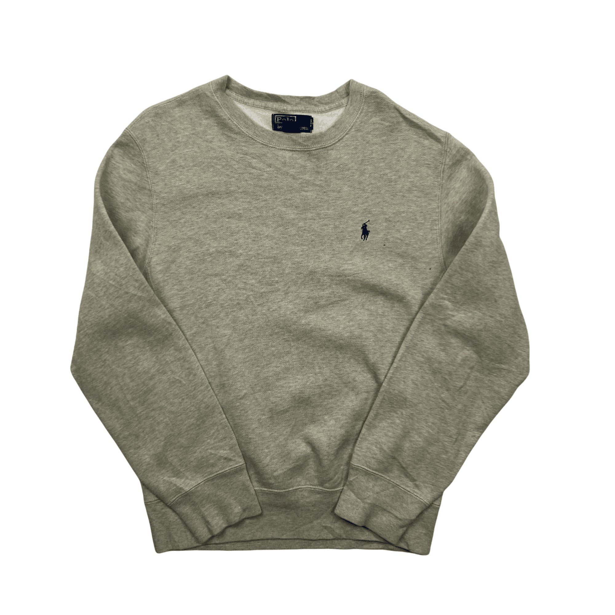 Vintage 90s Grey Polo Ralph Lauren Sweatshirt - Small - The Streetwear Studio