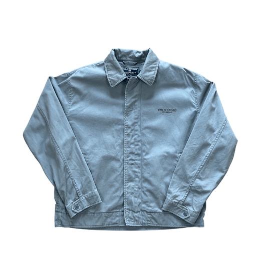 Vintage 90s Grey Ralph Lauren Polo Sport Harrington Jacket - Large - The Streetwear Studio
