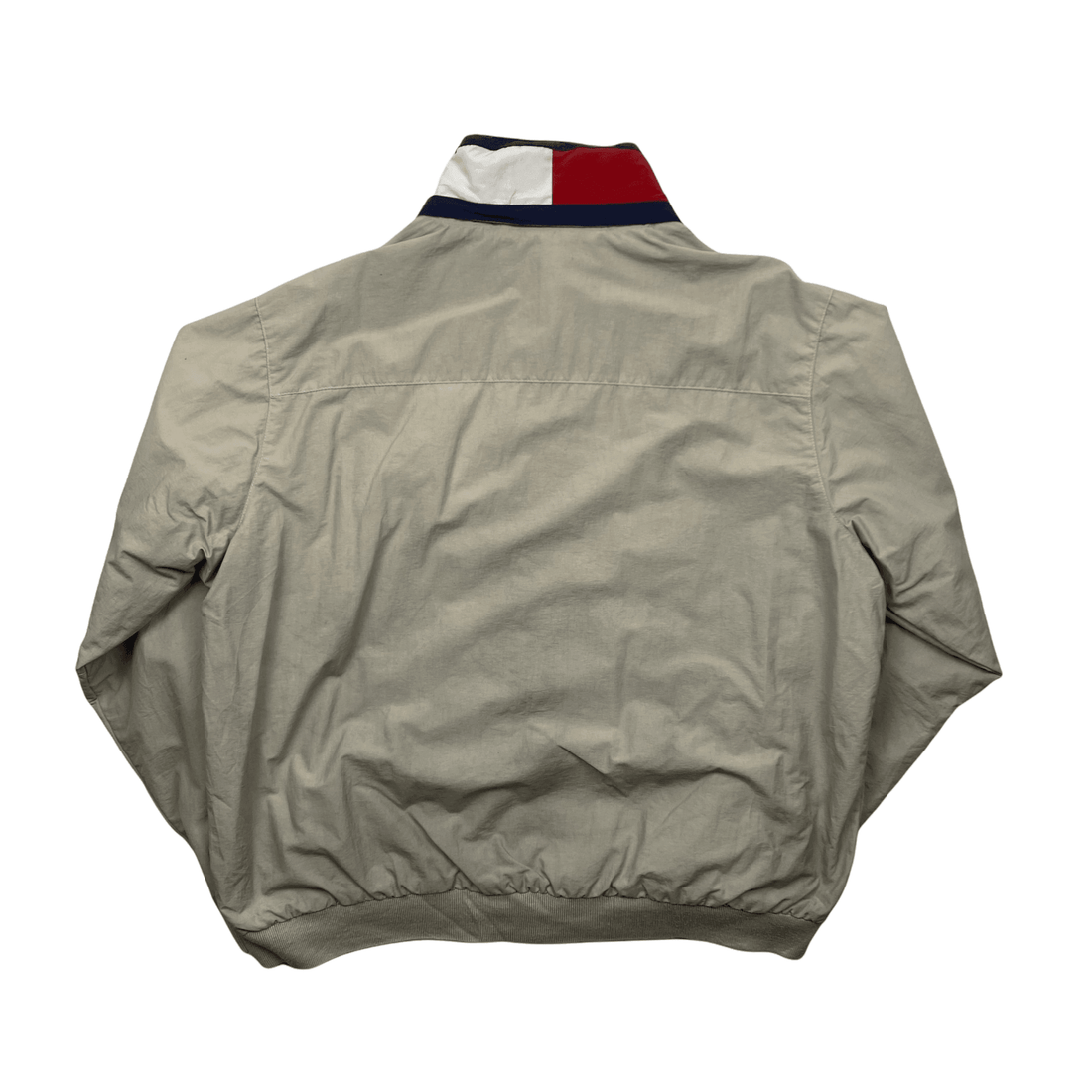 Vintage 90s Grey Tommy Hilfiger Spell-Out Sailing Jacket/ Coat - Medium - The Streetwear Studio