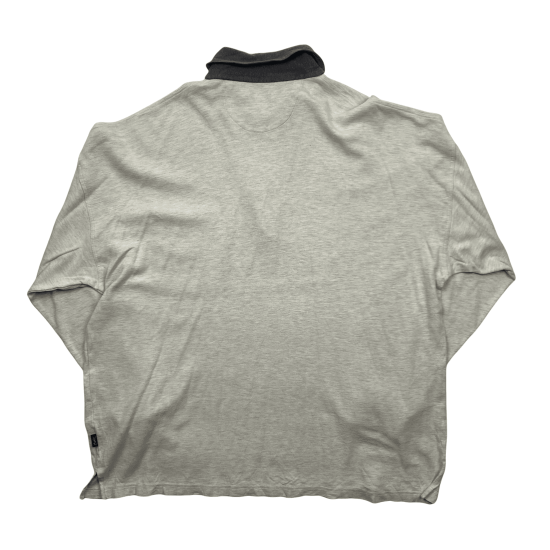Vintage 90s Grey Yves Saint Laurent Spell-Out Quarter Zip Sweatshirt - XXL - The Streetwear Studio