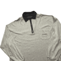 Vintage 90s Grey Yves Saint Laurent Spell-Out Quarter Zip Sweatshirt - XXL - The Streetwear Studio