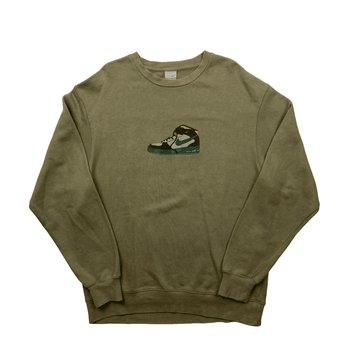 Vintage 90s Khaki Green Nike Sweatshirt - Extra Large - The Streetwear Studio