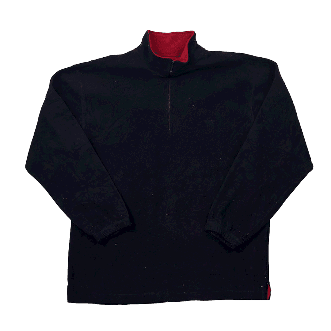 Vintage 90s Navy Blue Burberry Quarter Zip Fleece Large