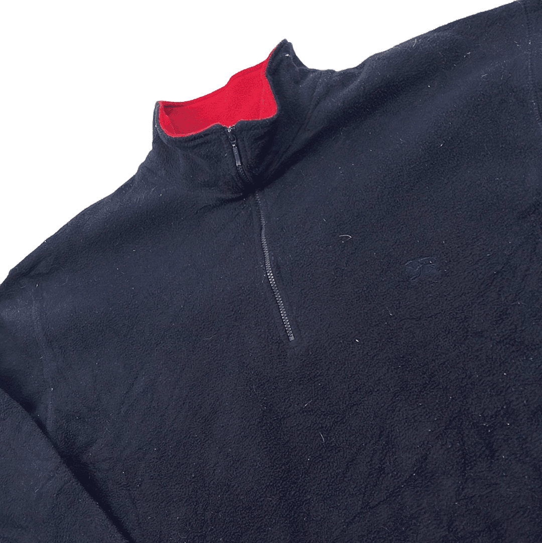 Vintage 90s Navy Blue Burberry Quarter Zip Fleece - Large