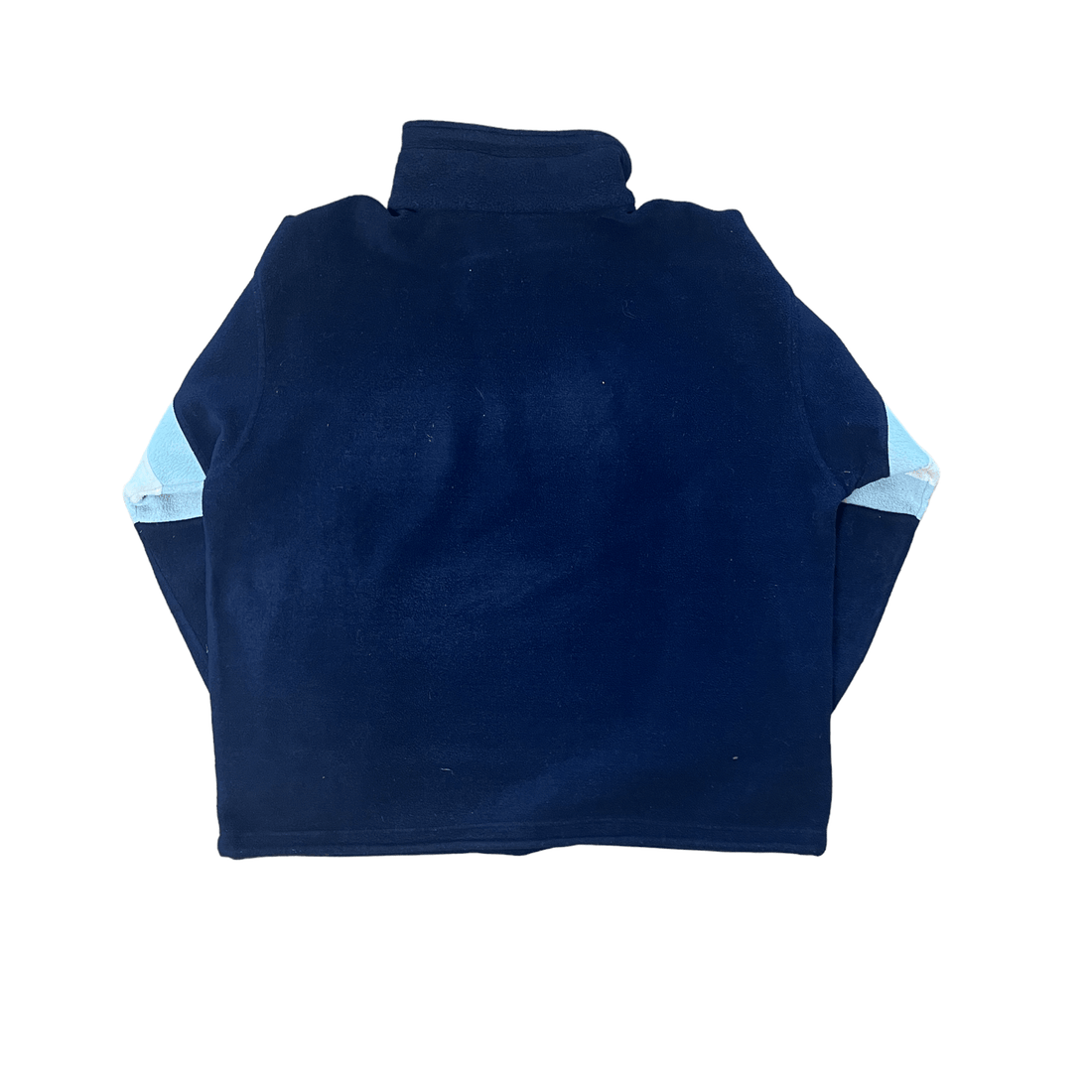 Vintage 90s Navy Blue Champion Spell-Out Quarter Zip Fleece - Large - The Streetwear Studio