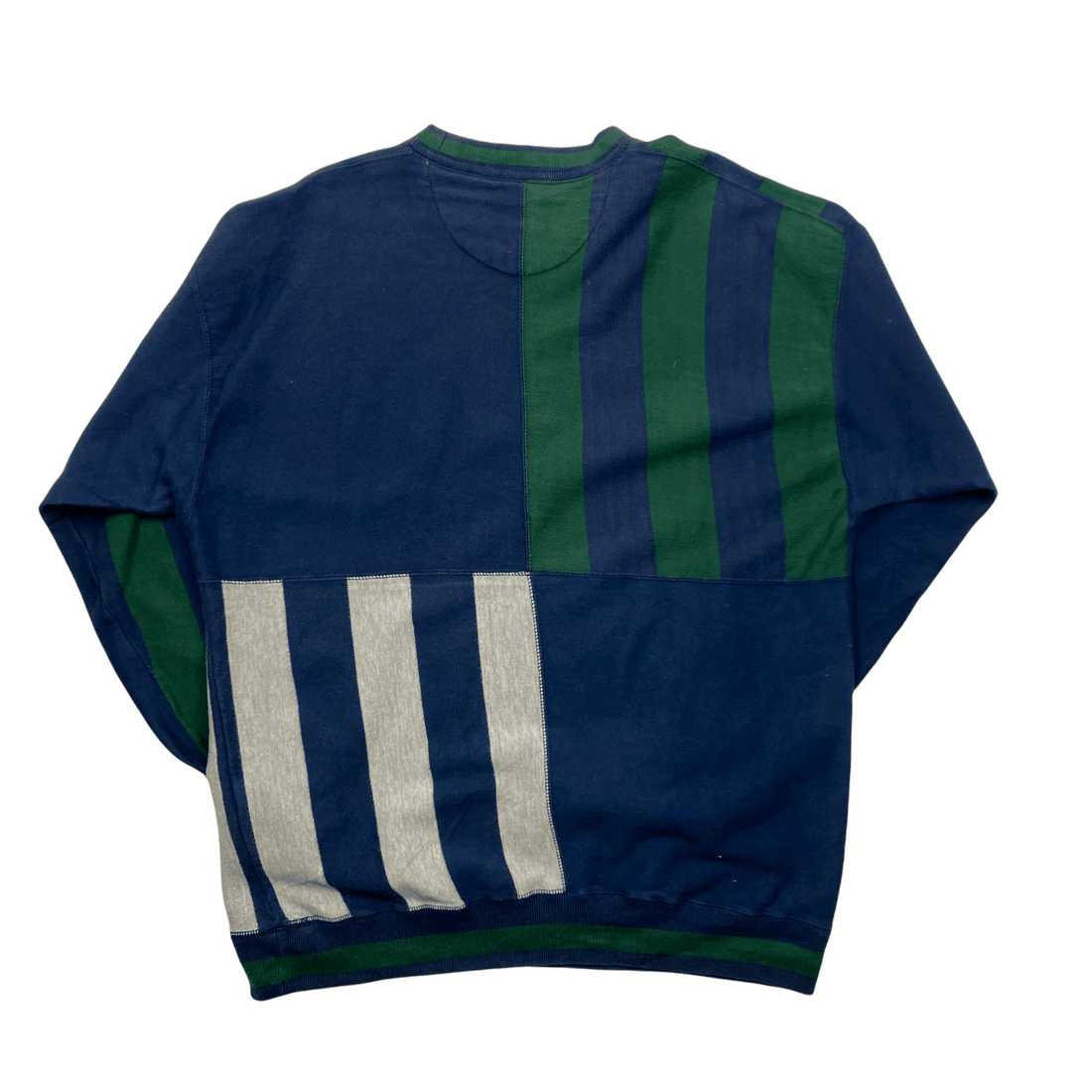 Vintage 90s Navy Blue, Green + Grey Chaps Ralph Lauren Sweatshirt - Medium - The Streetwear Studio