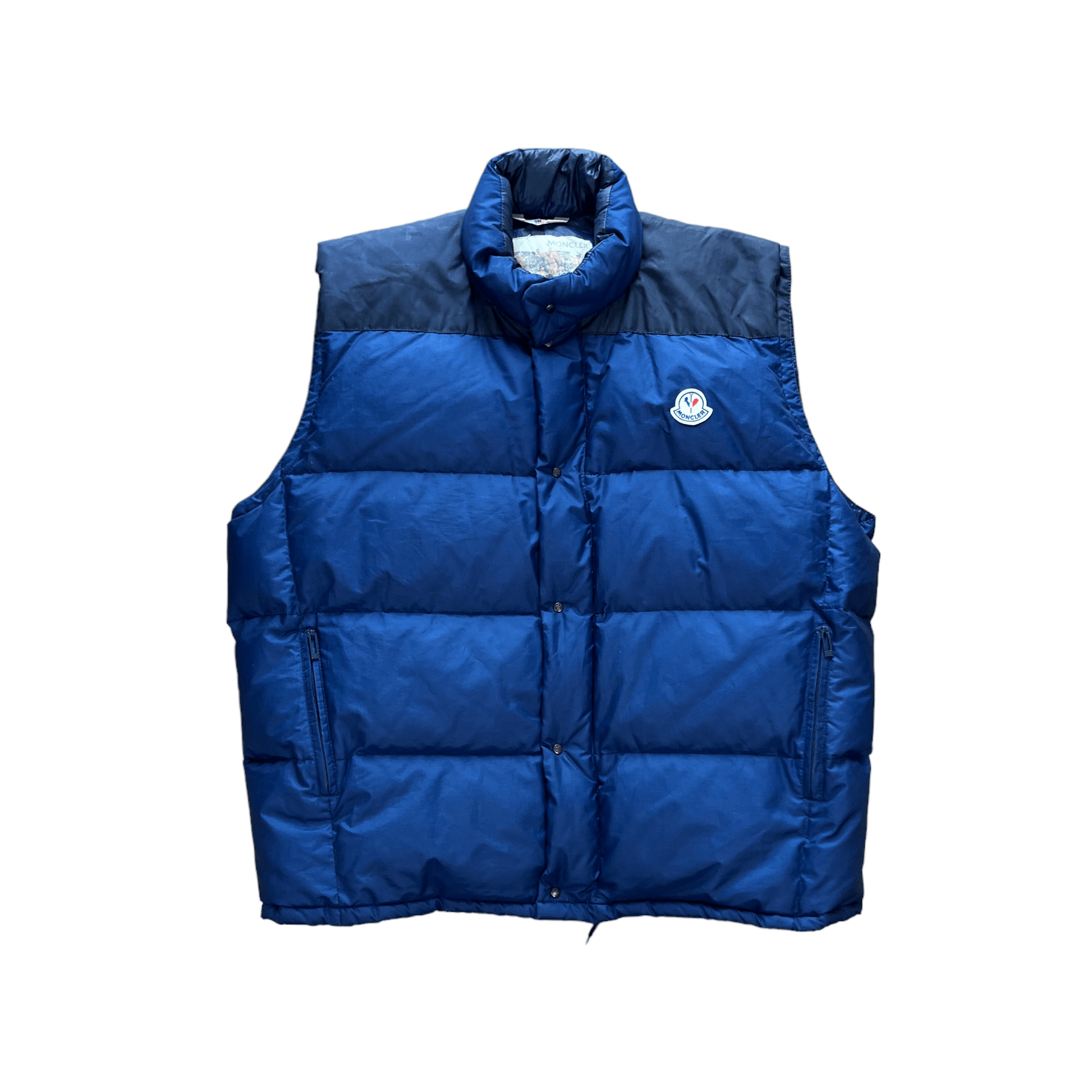 Vintage 90s Navy Blue Moncler Puffer Gilet - Extra Large - The Streetwear Studio