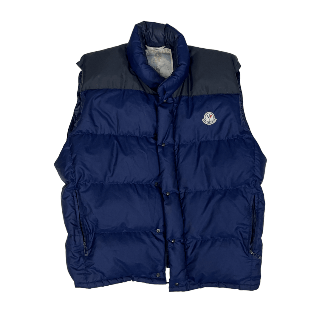 Vintage 90s Navy Blue Moncler Puffer Gilet - Extra Large - The Streetwear Studio