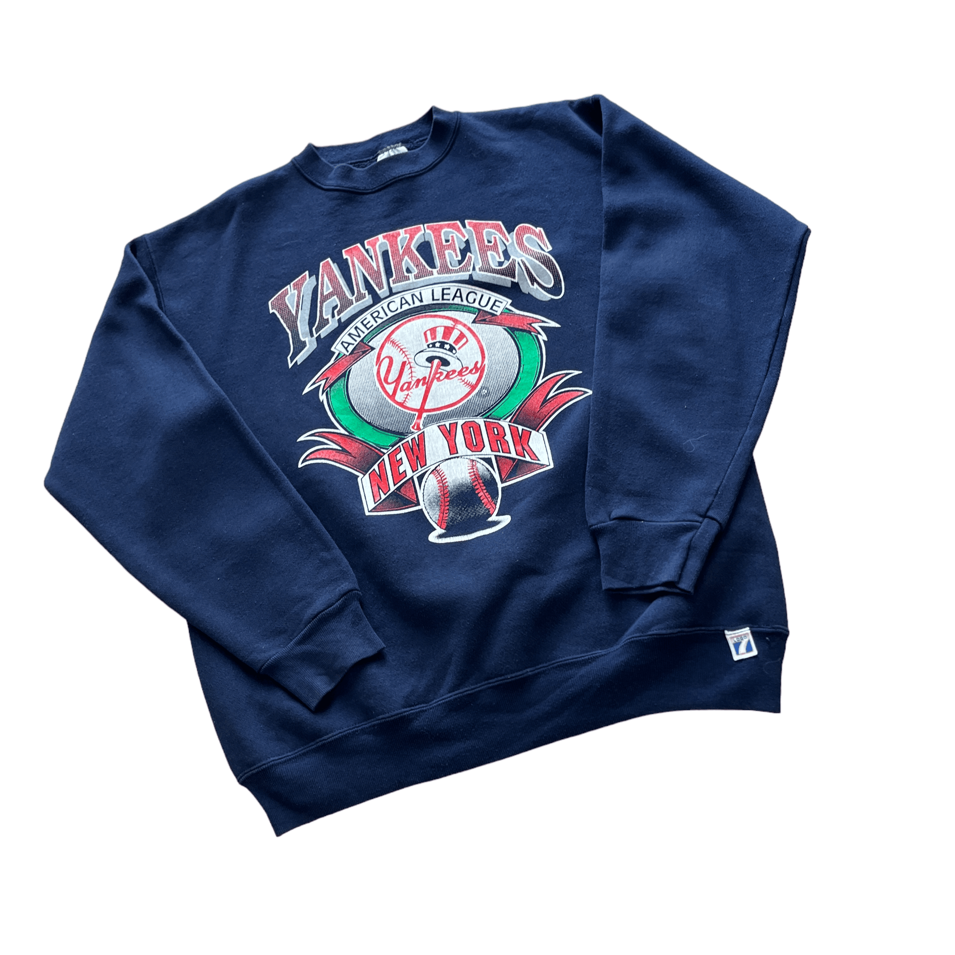 Vintage 90s Navy Blue NBA Yankees Sweatshirt - Large - The Streetwear Studio