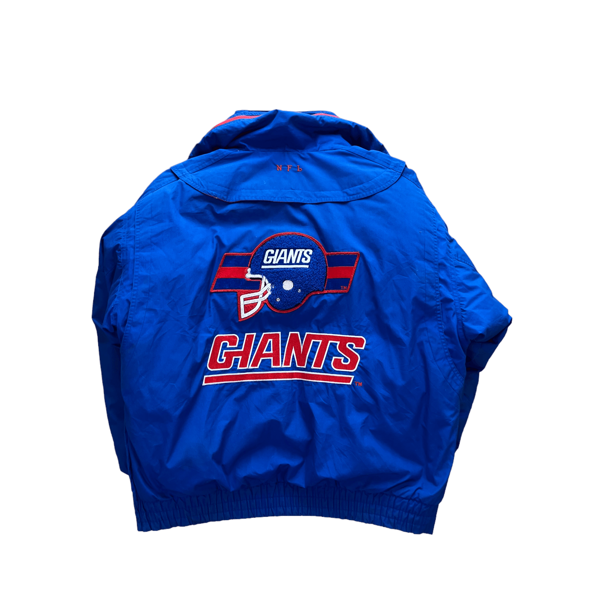 Vintage 90s Navy Blue NFL Giants Puffer Coat - Large - The Streetwear Studio