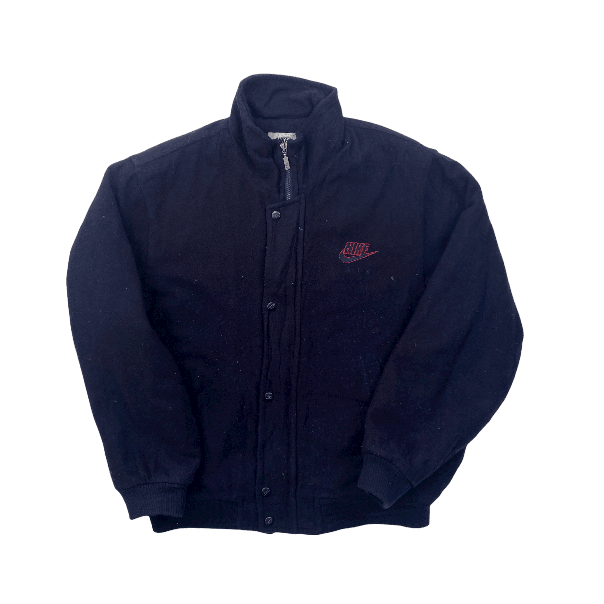 Vintage 90s Navy Blue Nike Air Varsity Jacket - Medium - The Streetwear Studio