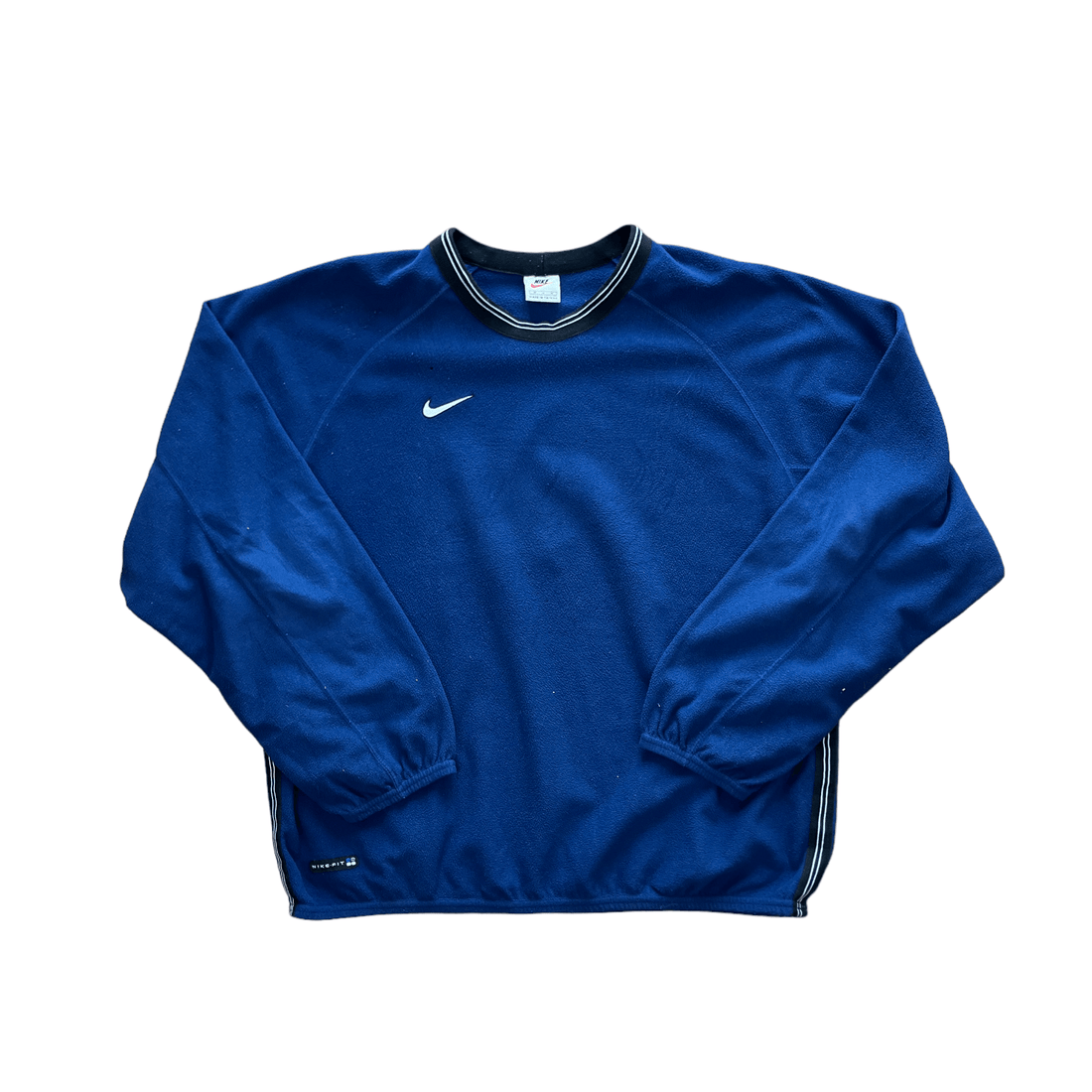 Vintage 90s Navy Blue Nike Fleece Sweatshirt - Medium - The Streetwear Studio
