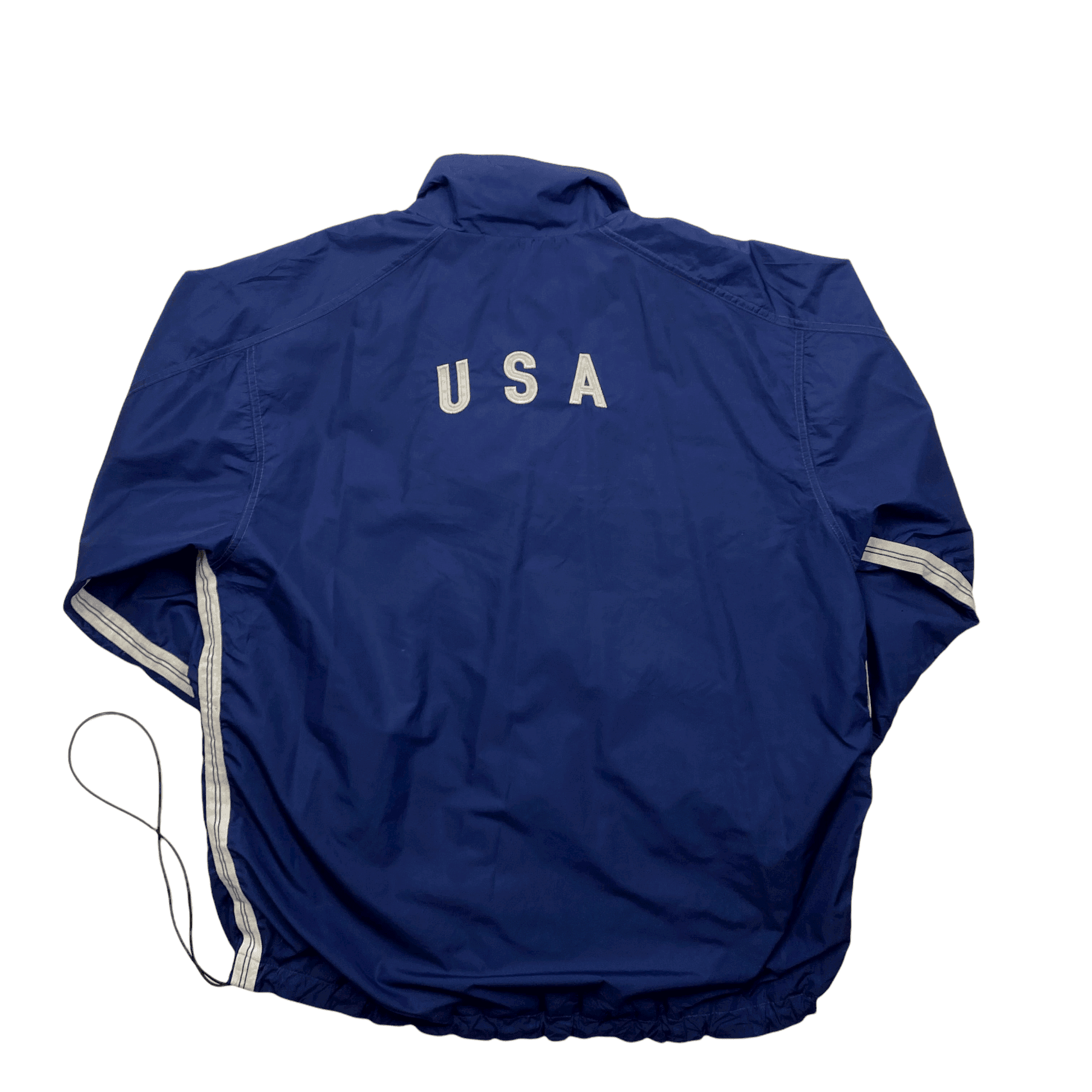 Vintage 90s Navy Blue Nike USA Football Windbreaker Jacket Extra Lar