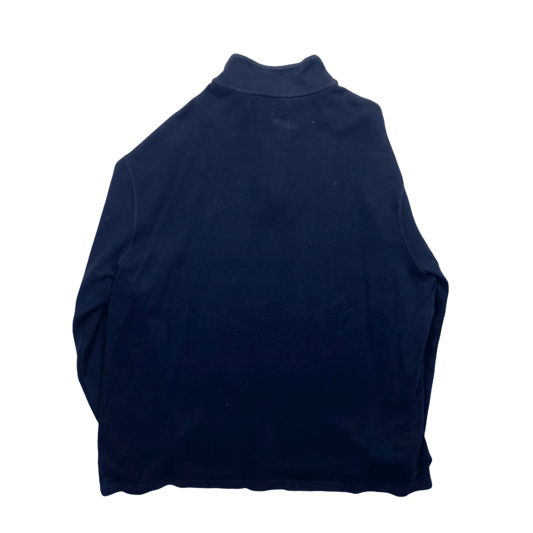 Vintage 90s Navy Blue Polo Ralph Lauren Quarter Zip Sweatshirt - Extra Large - The Streetwear Studio