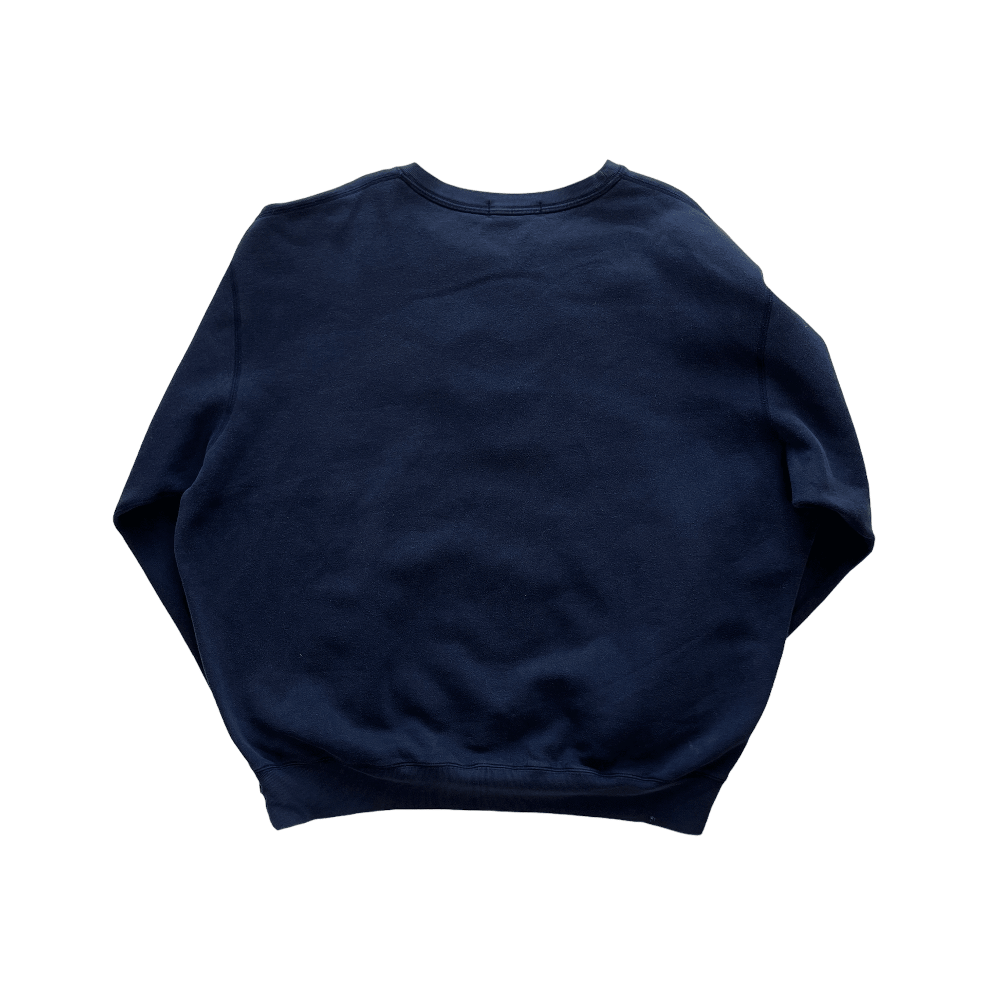 Vintage 90s Navy Blue Polo Ralph Lauren Spell-Out Sweatshirt - Extra Large - The Streetwear Studio
