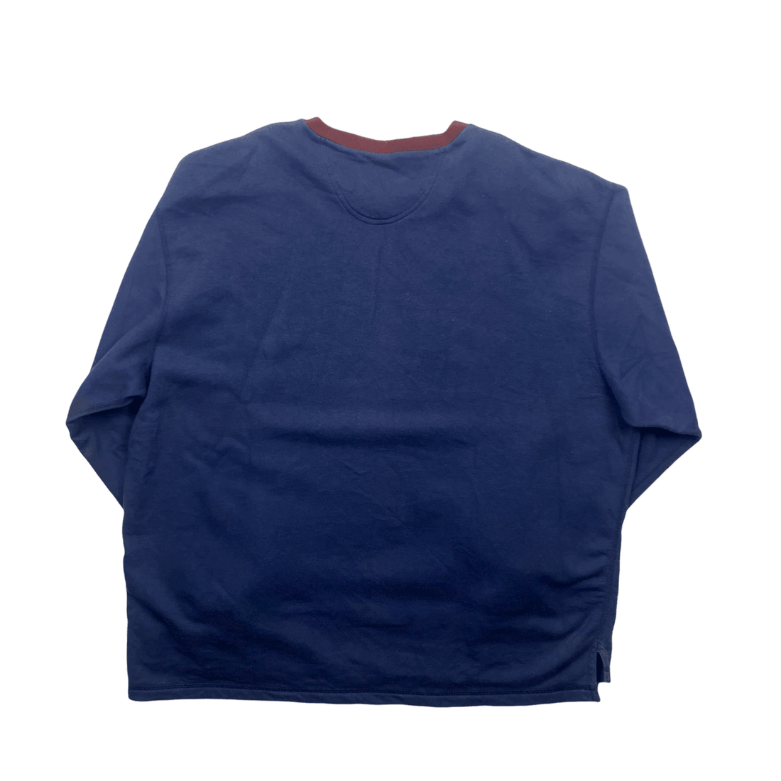 Vintage 90s Navy Blue + Red Nike Large Centre Swoosh Sweatshirt - Extra Large - The Streetwear Studio