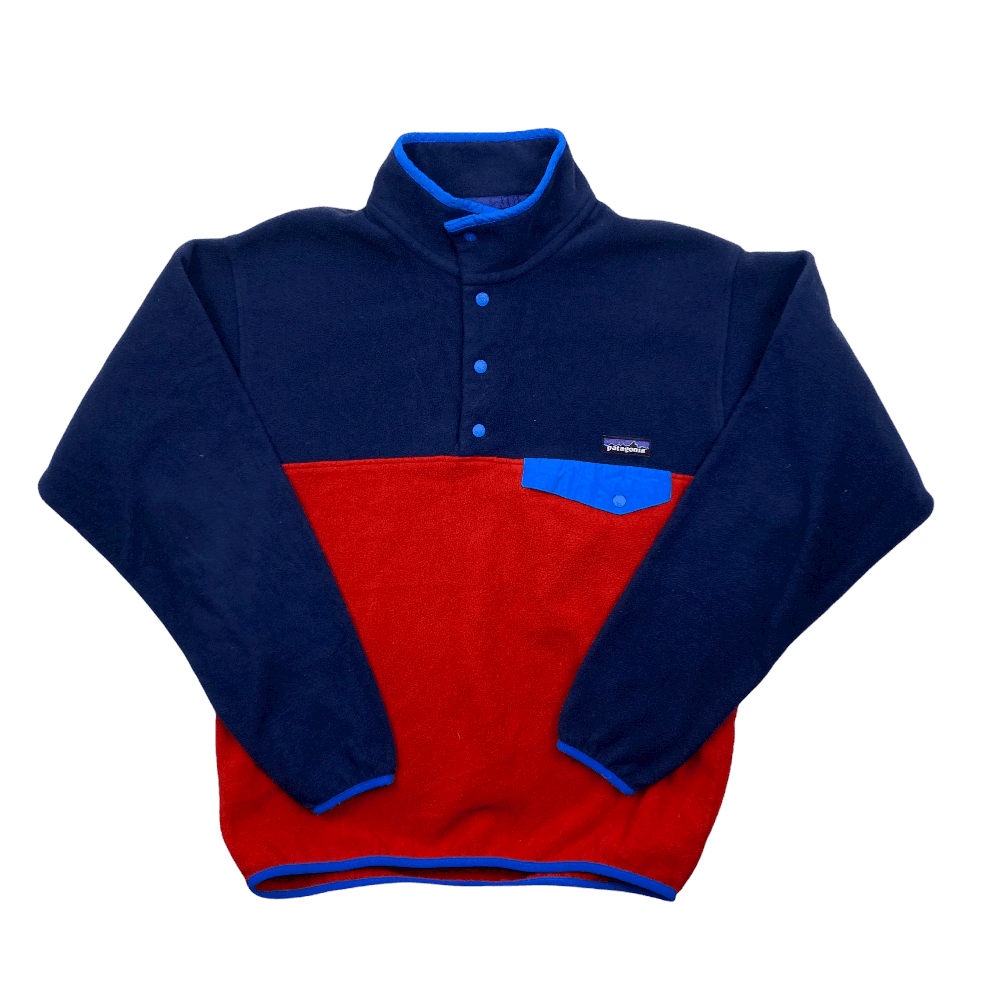 Vintage 90s Navy Blue + Red Patagonia Synchilla Fleece - Medium - The Streetwear Studio
