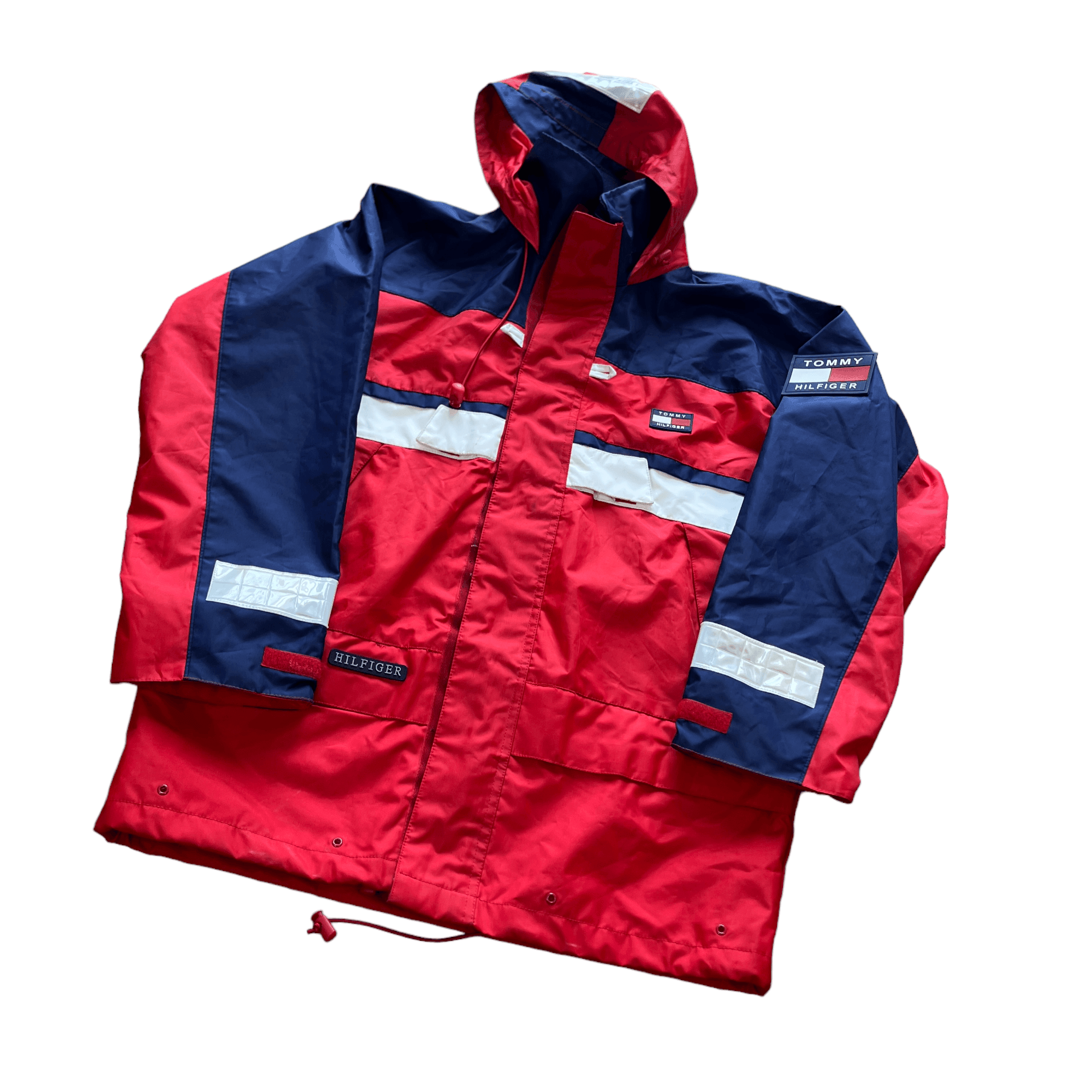 Red white and blue tommy hilfiger best sale windbreaker