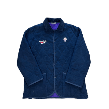 Vintage 90s Navy Blue Reebok Fiorentina Football Coat - Extra Large - The Streetwear Studio