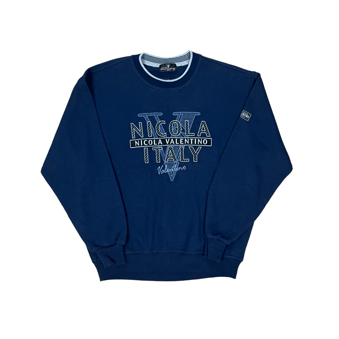 Vintage 90s Navy Blue Valentino Sweatshirt - Medium - The Streetwear Studio