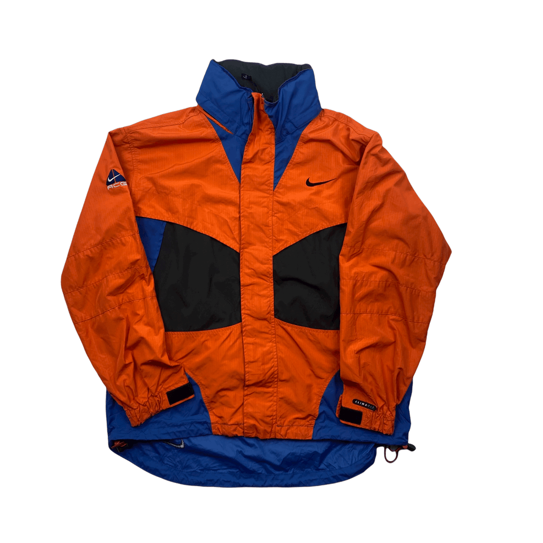 Vintage 90s Orange, Black + Blue Nike ACG Windbreaker Jacket - Small - The Streetwear Studio