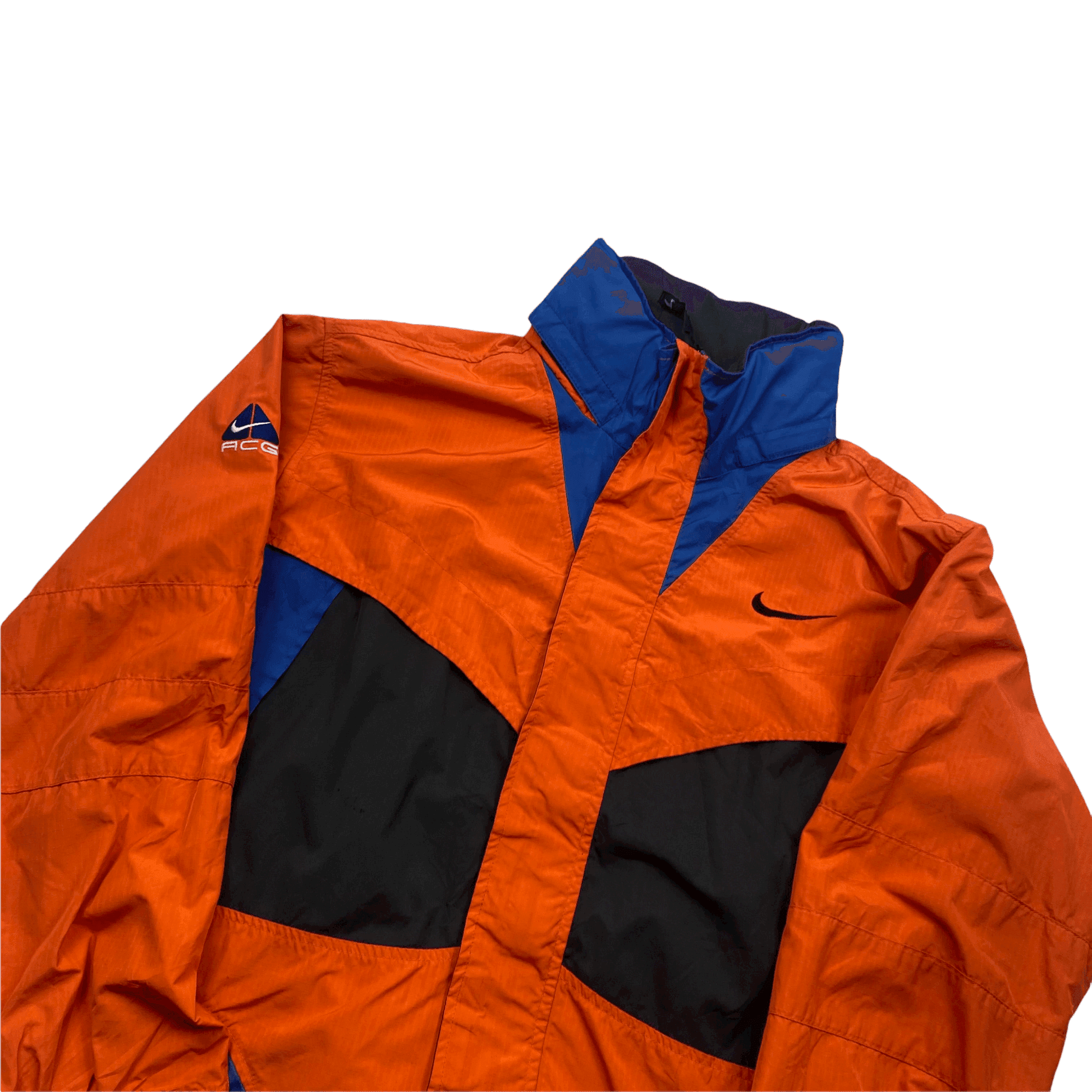 Vintage 90s Orange Black Blue Nike ACG Windbreaker Jacket S