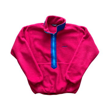 Vintage 90s Pink Patagonia 3/4 Zip Fleece - Medium - The Streetwear Studio