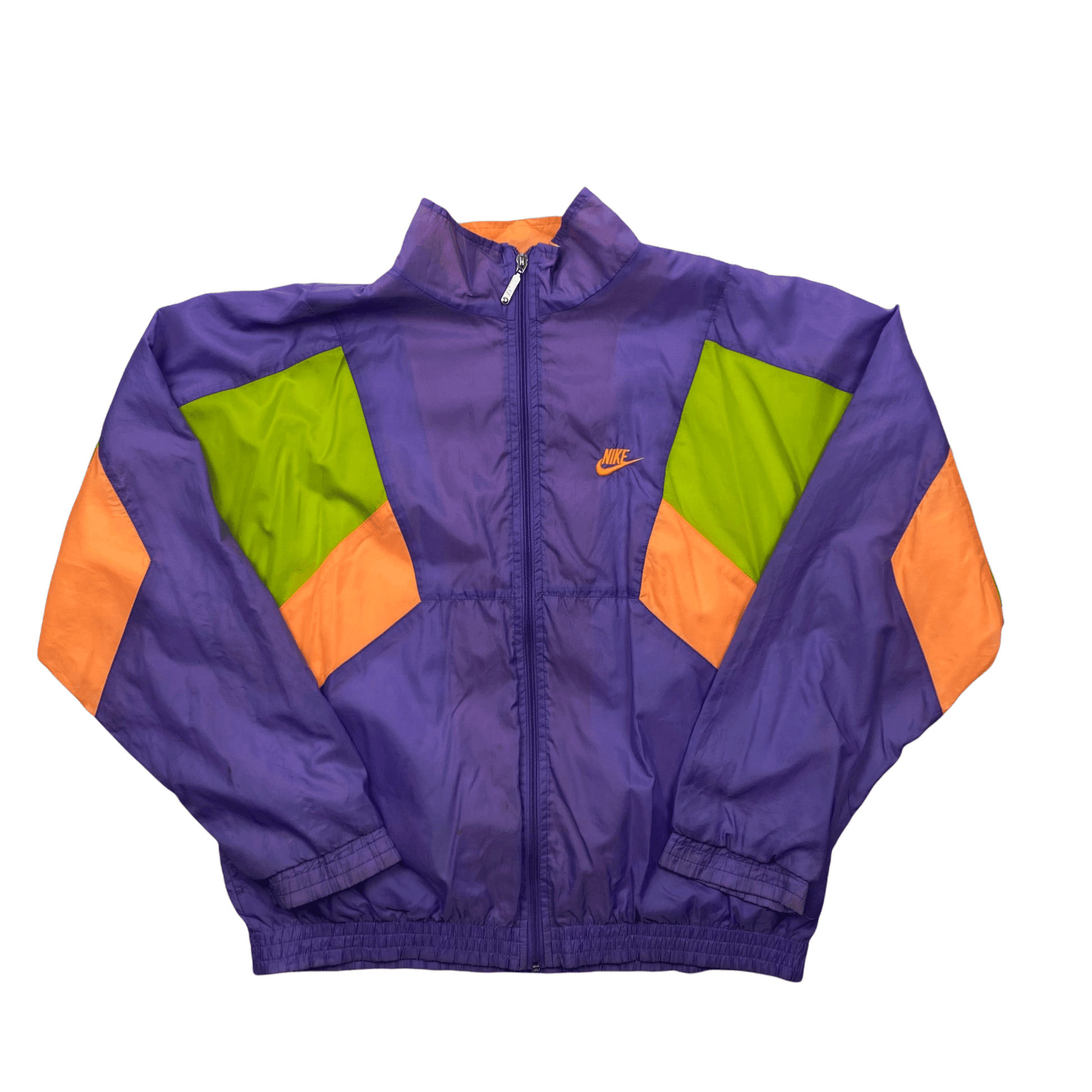 Vintage 90s Purple + Green Nike Waterproof Windbreaker Jacket - Medium - The Streetwear Studio